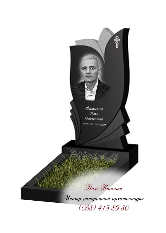 Вертикальная модель памятника из гранита - ВЕРТ238