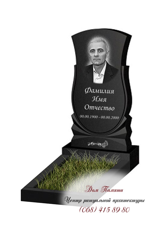 Вертикальная модель памятника из гранита - ВЕРТ258