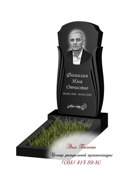 Вертикальная модель памятника из гранита - ВЕРТ275