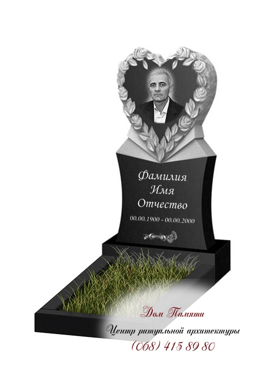 Вертикальная модель памятника из гранита - ВЕРТ300
