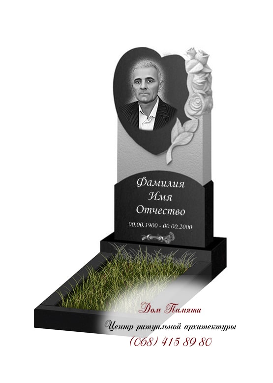 Вертикальная модель памятника из гранита - ВЕРТ301