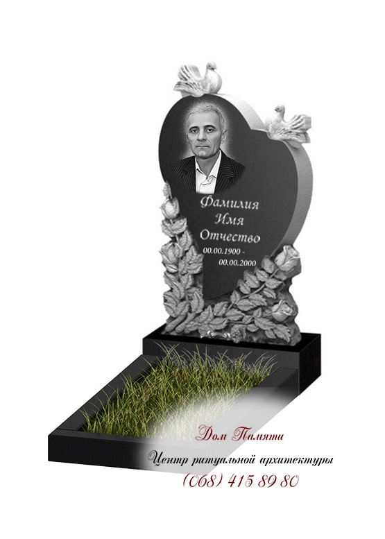 Вертикальная модель памятника из гранита - ВЕРТ302