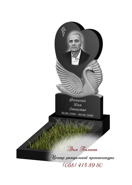 Вертикальная модель памятника из гранита - ВЕРТ306