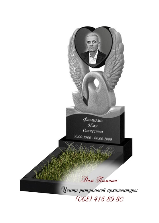 Вертикальная модель памятника из гранита - ВЕРТ309