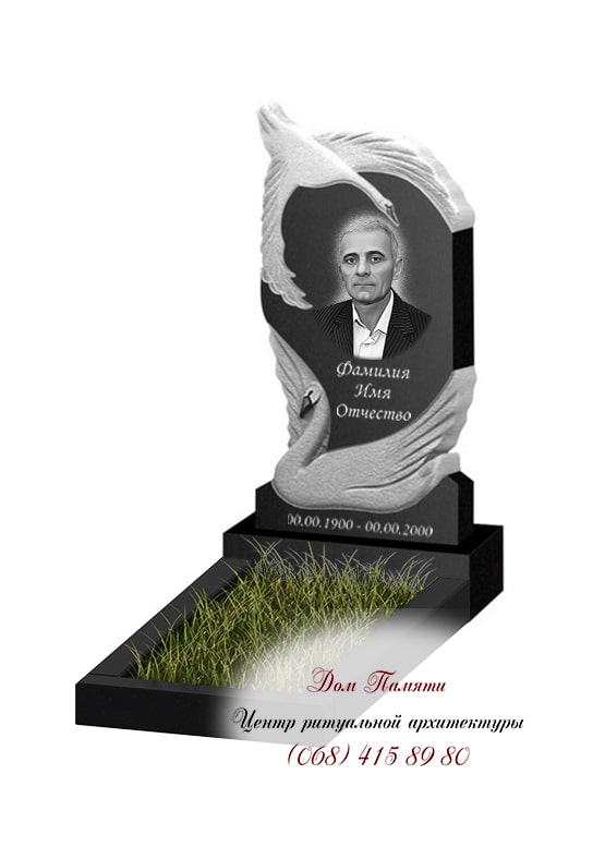 Вертикальная модель памятника из гранита - ВЕРТ312