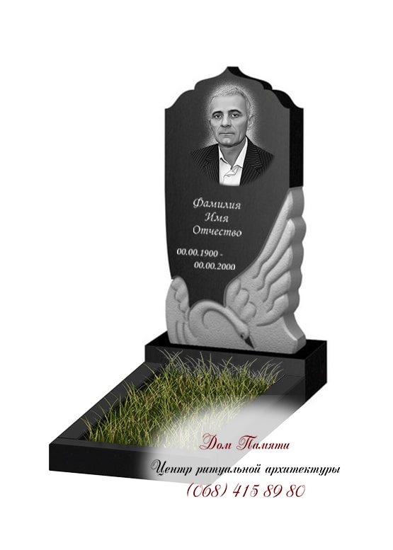 Вертикальная модель памятника из гранита - ВЕРТ317