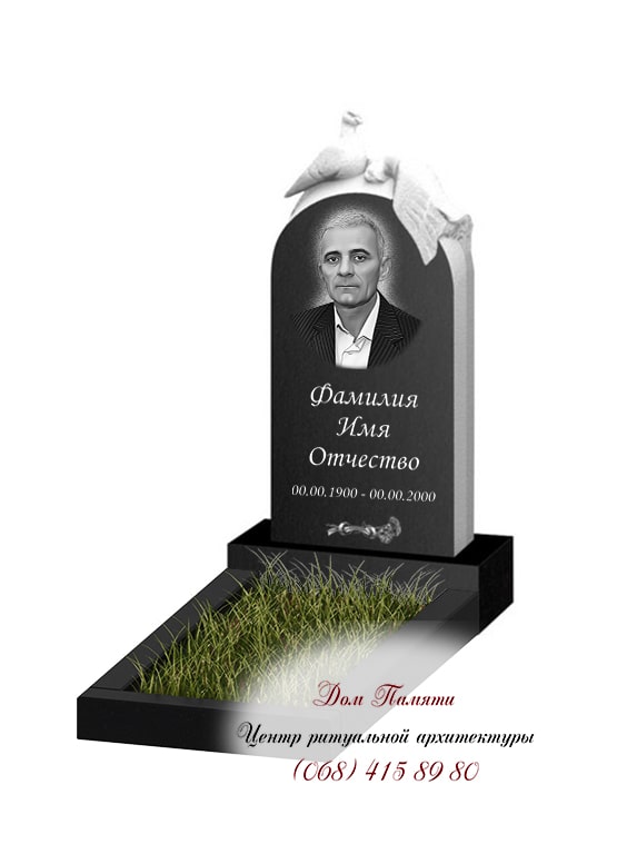 Вертикальная модель памятника из гранита - ВЕРТ318