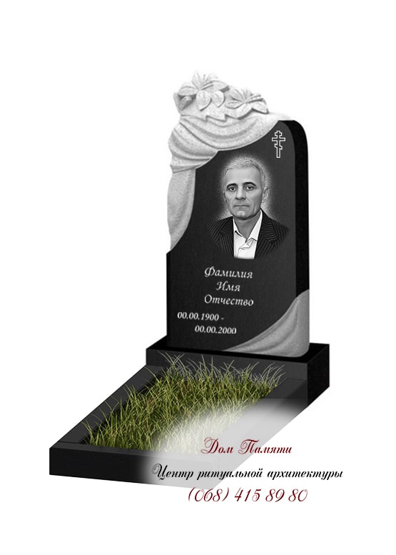 Вертикальная модель памятника из гранита - ВЕРТ324