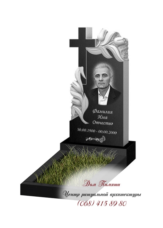 Вертикальная модель памятника из гранита - ВЕРТ326