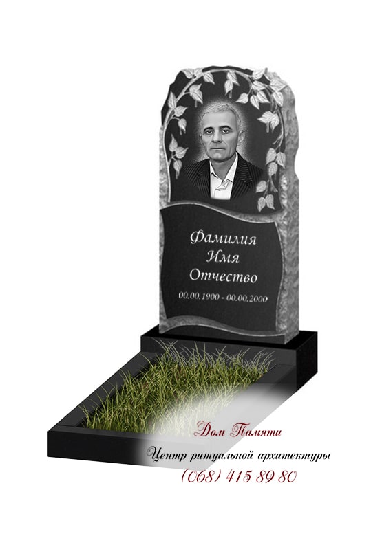 Вертикальная модель памятника из гранита - ВЕРТ330