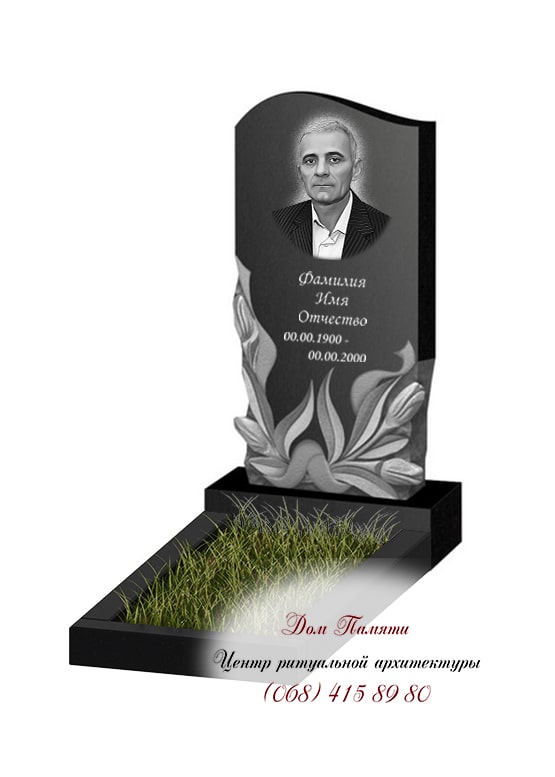 Вертикальная модель памятника из гранита - ВЕРТ333