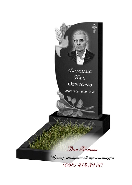 Вертикальная модель памятника из гранита - ВЕРТ362