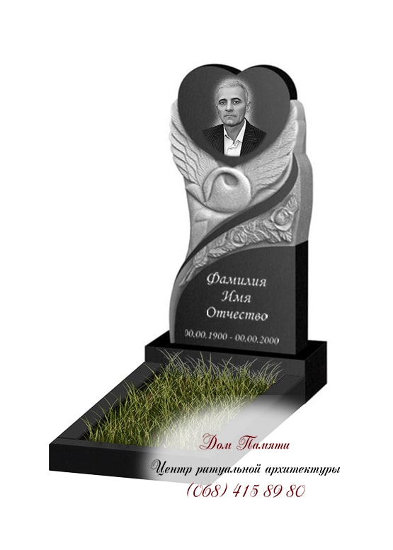Вертикальная модель памятника из гранита - ВЕРТ364