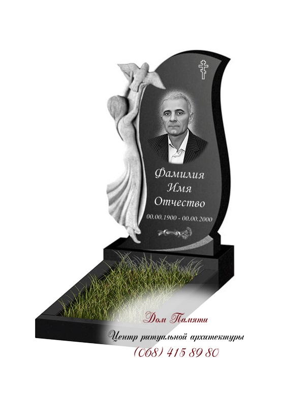 Вертикальная модель памятника из гранита - ВЕРТ371