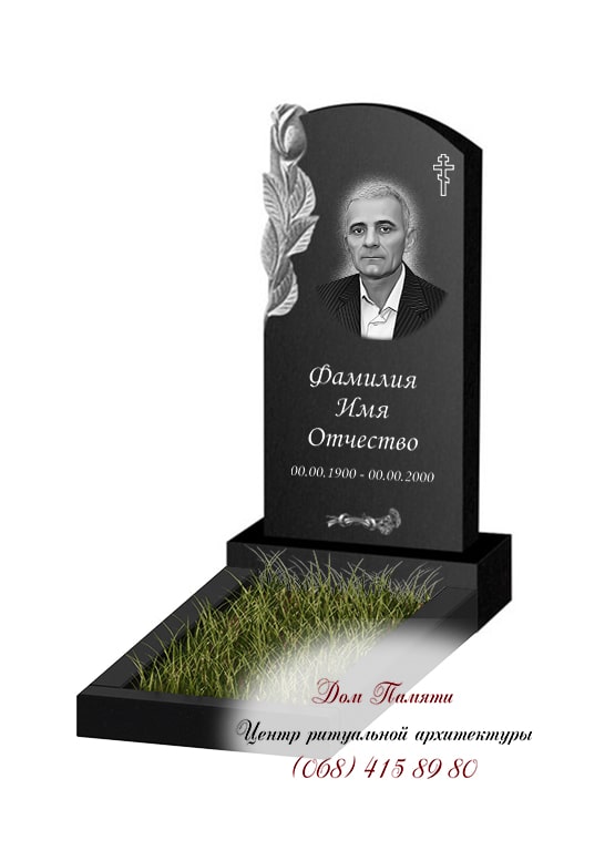 Вертикальная модель памятника из гранита - ВЕРТ372