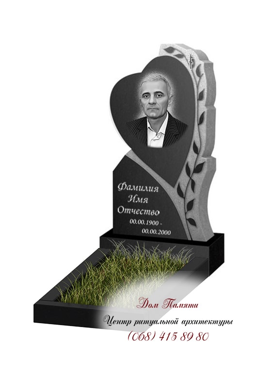 Вертикальная модель памятника из гранита - ВЕРТ377