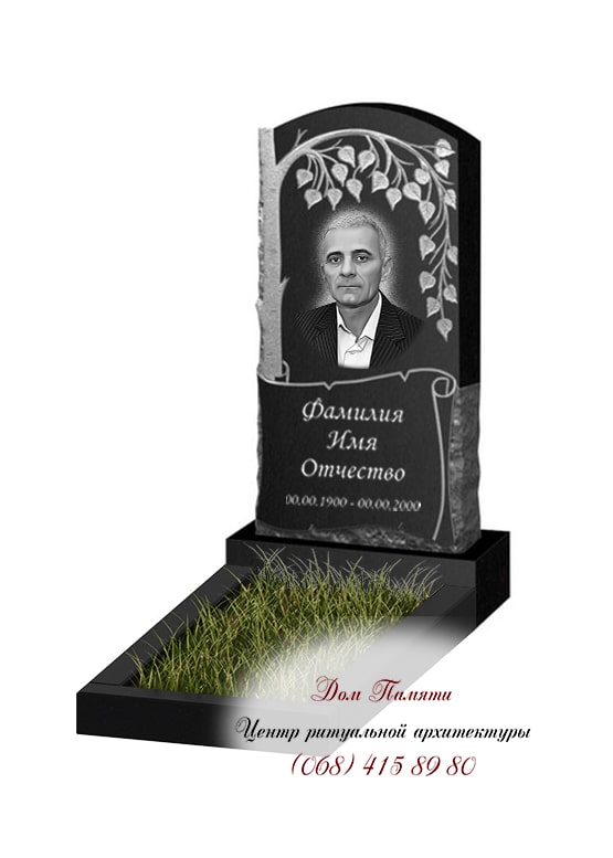 Вертикальная модель памятника из гранита - ВЕРТ389