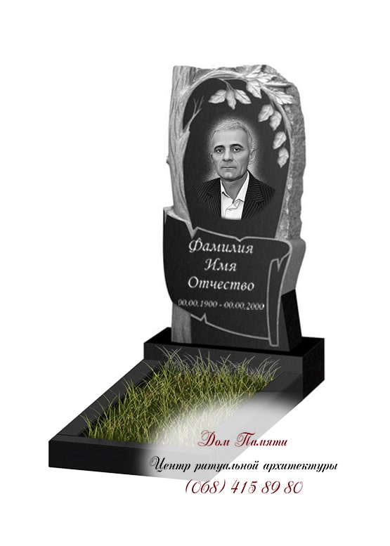 Вертикальная модель памятника из гранита - ВЕРТ393