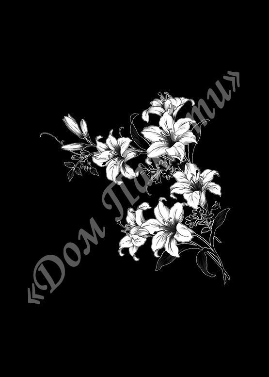 Ручная и машинная граверовка цветов на граните - ЦВТ001