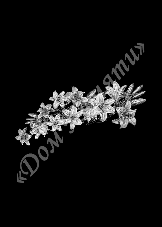 Ручная и машинная граверовка цветов на граните - ЦВТ002