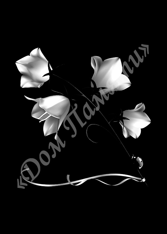 Ручная и машинная граверовка цветов на граните - ЦВТ003