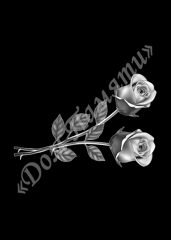 Ручная и машинная граверовка цветов на граните - ЦВТ005