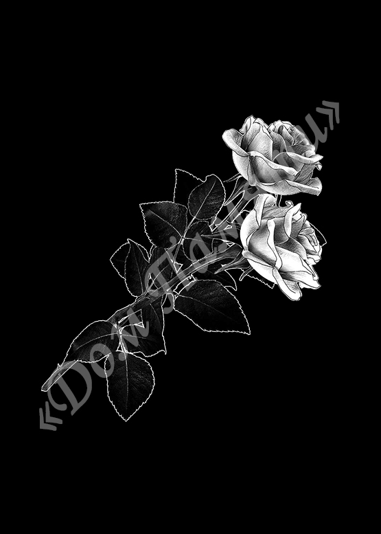 Ручная и машинная граверовка цветов на граните - ЦВТ006