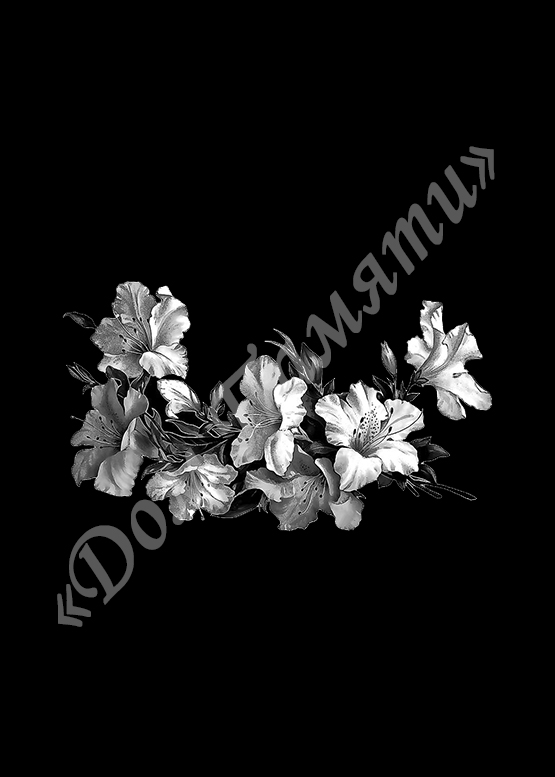 Ручная и машинная граверовка цветов на граните - ЦВТ012