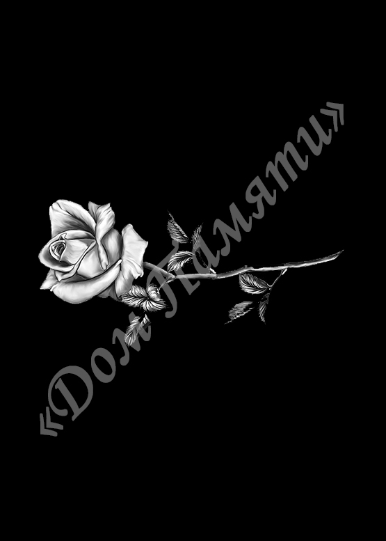 Ручная и машинная граверовка цветов на граните - ЦВТ015