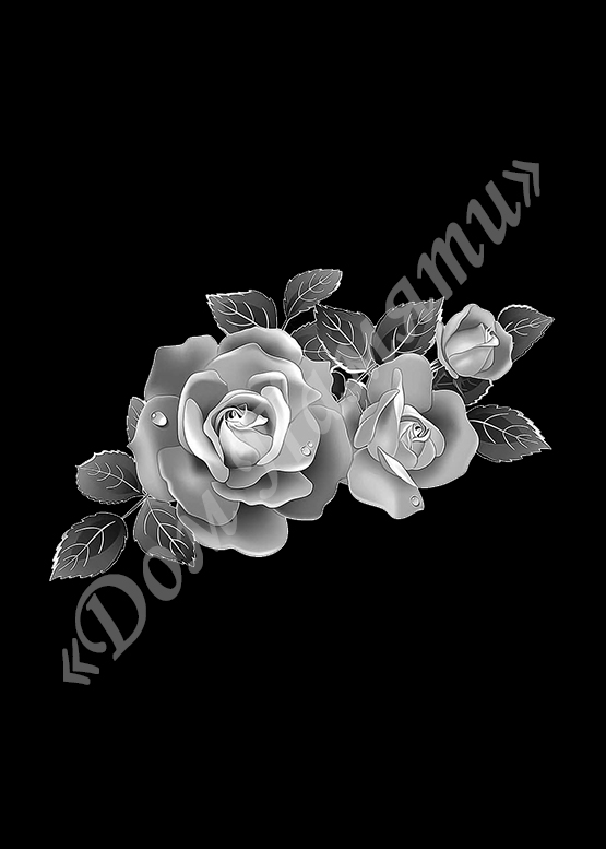 Ручная и машинная граверовка цветов на граните - ЦВТ017