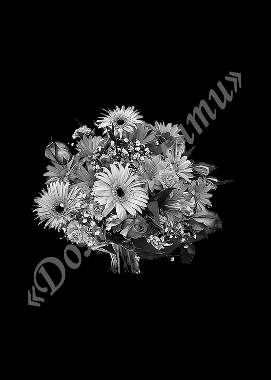 Ручная и машинная граверовка цветов на граните - ЦВТ020