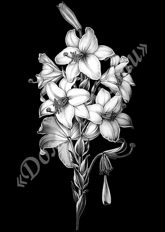 Ручная и машинная граверовка цветов на граните - ЦВТ027