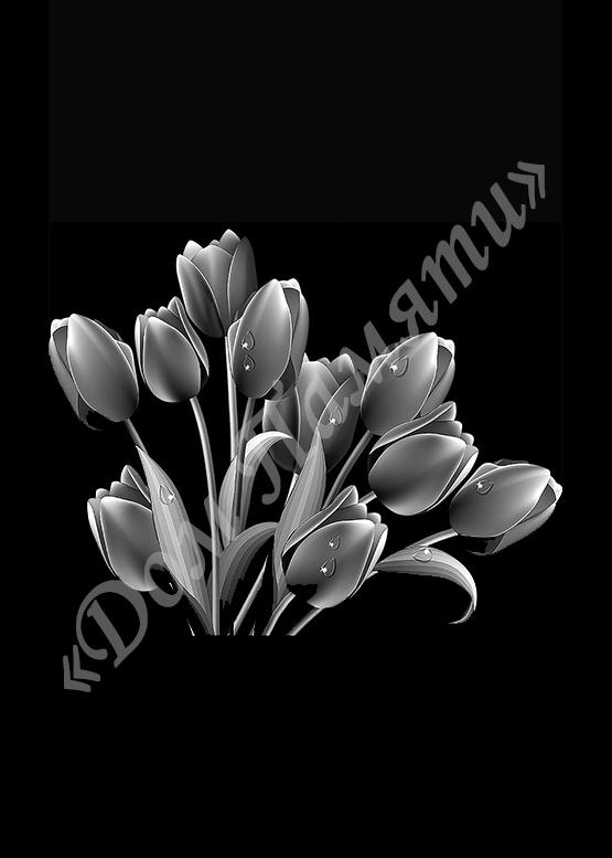 Ручная и машинная граверовка цветов на граните - ЦВТ030