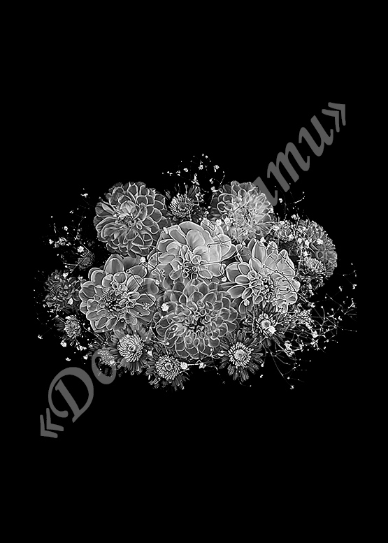 Ручная и машинная граверовка цветов на граните - ЦВТ033