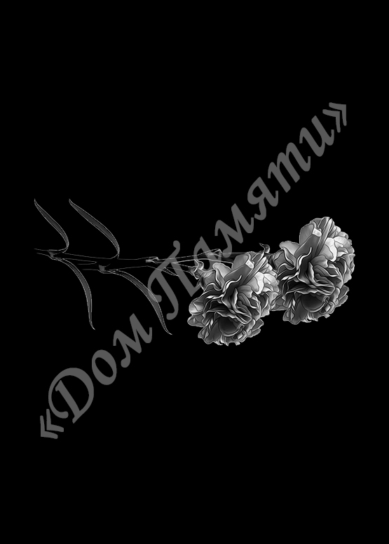 Ручная и машинная граверовка цветов на граните - ЦВТ041