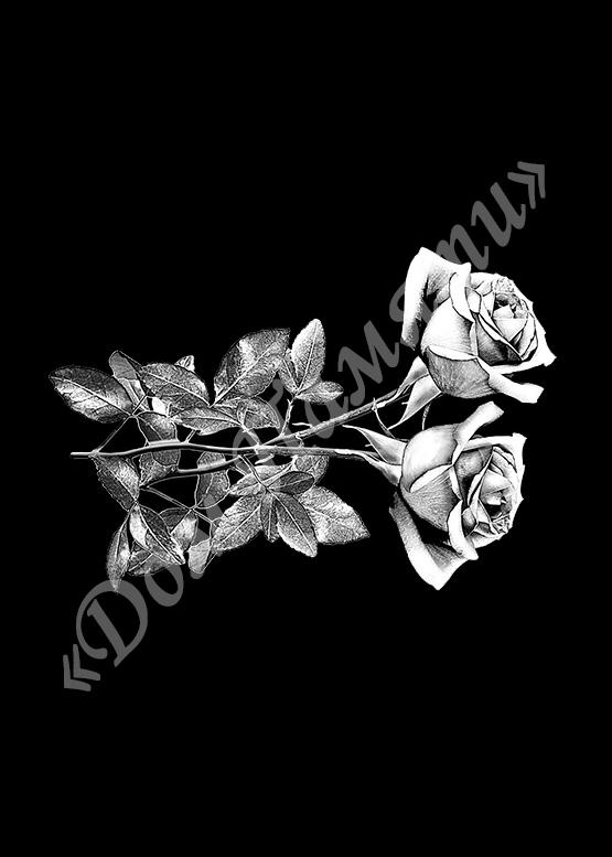 Ручная и машинная граверовка цветов на граните - ЦВТ045