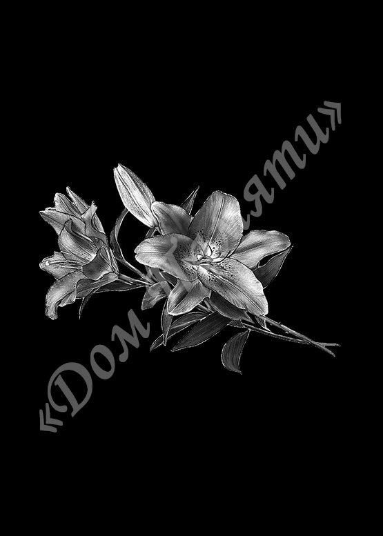 Ручная и машинная граверовка цветов на граните - ЦВТ046