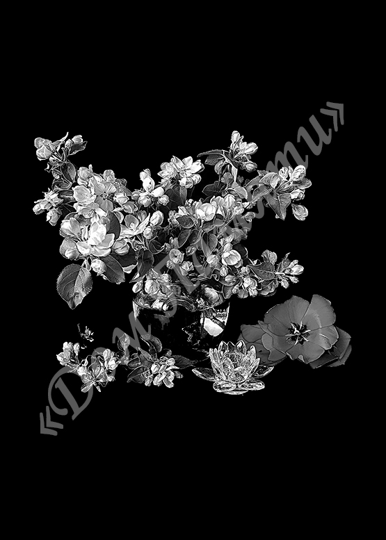 Ручная и машинная граверовка цветов на граните - ЦВТ048