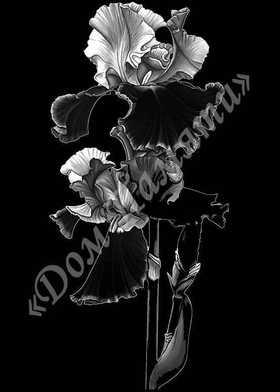 Ручная и машинная граверовка цветов на граните - ЦВТ049