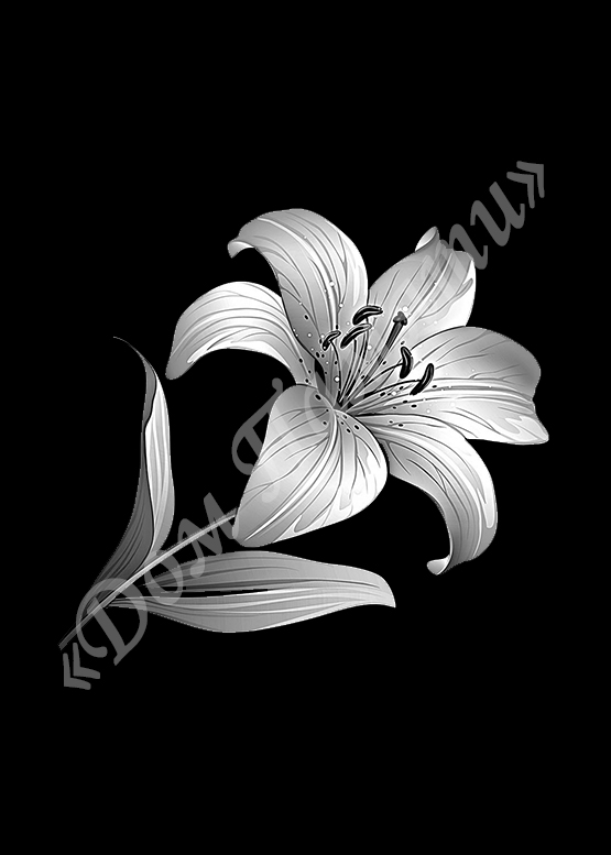 Ручная и машинная граверовка цветов на граните - ЦВТ055