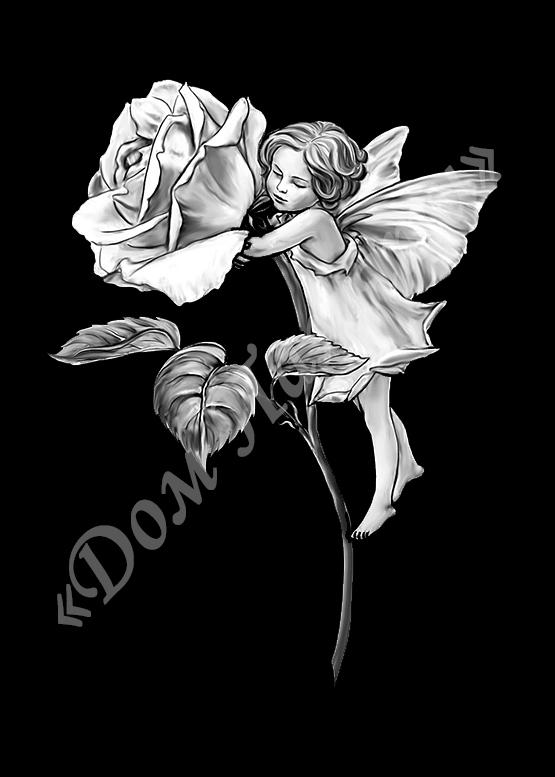 Ручная и машинная граверовка цветов на граните - ЦВТ058