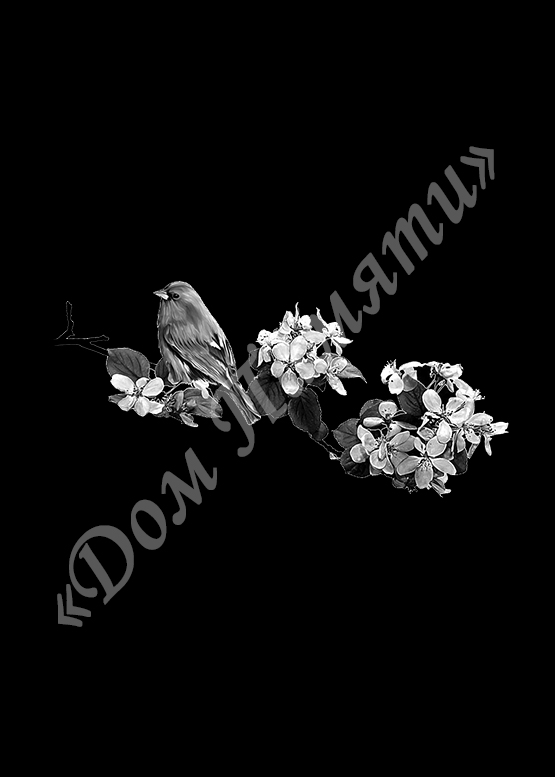 Ручная и машинная граверовка цветов на граните - ЦВТ060