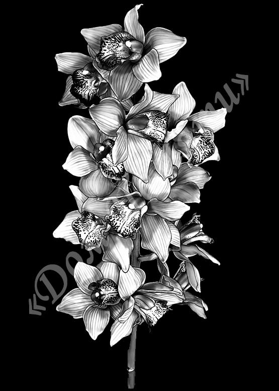 Ручная и машинная граверовка цветов на граните - ЦВТ064