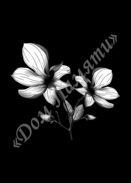 Ручная и машинная граверовка цветов на граните - ЦВТ066