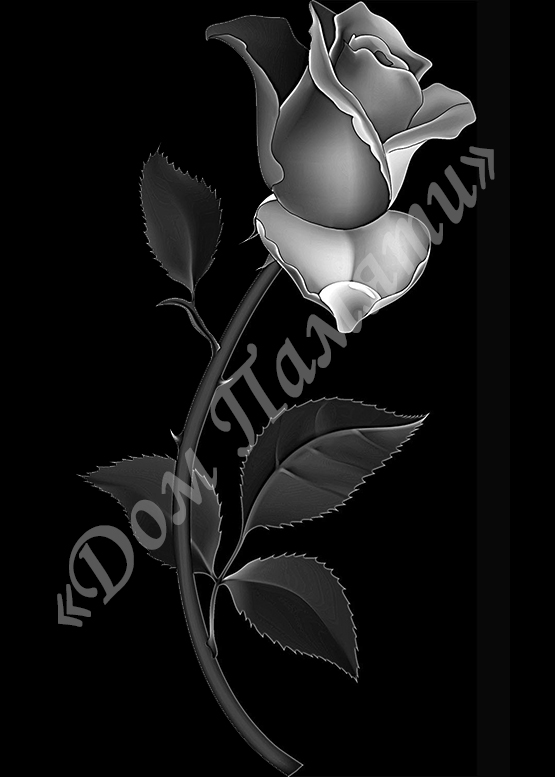 Ручная и машинная граверовка цветов на граните - ЦВТ071