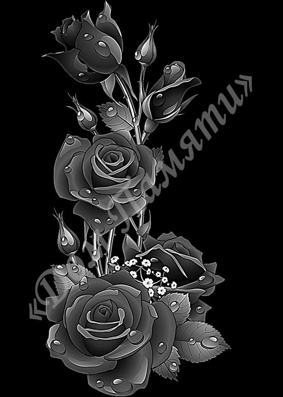 Ручная и машинная граверовка цветов на граните - ЦВТ072