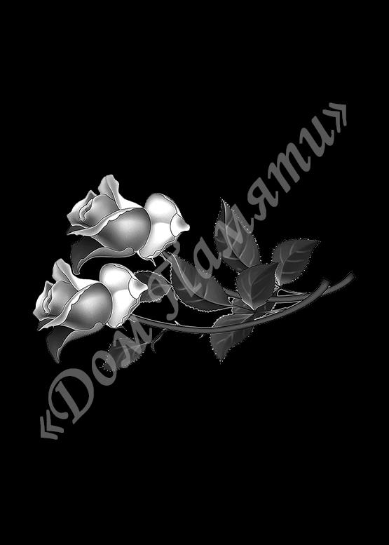 Ручная и машинная граверовка цветов на граните - ЦВТ074