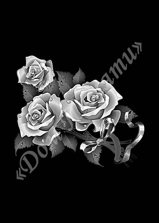 Ручная и машинная граверовка цветов на граните - ЦВТ076