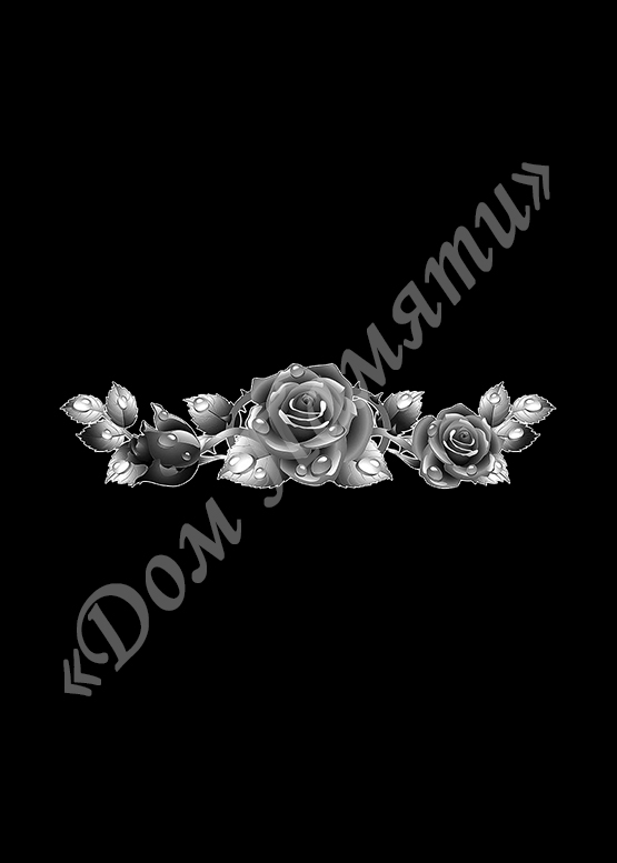 Ручная и машинная граверовка цветов на граните - ЦВТ078