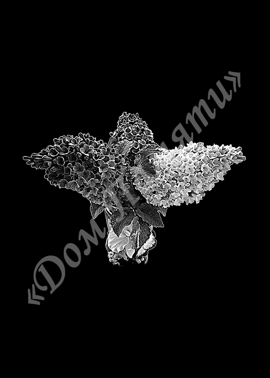 Ручная и машинная граверовка цветов на граните - ЦВТ082